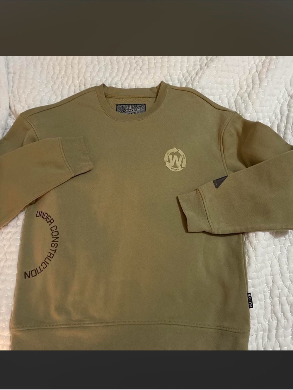 Brooklyn Cloth Olive Green Crewneck Sweatshirt with Logo